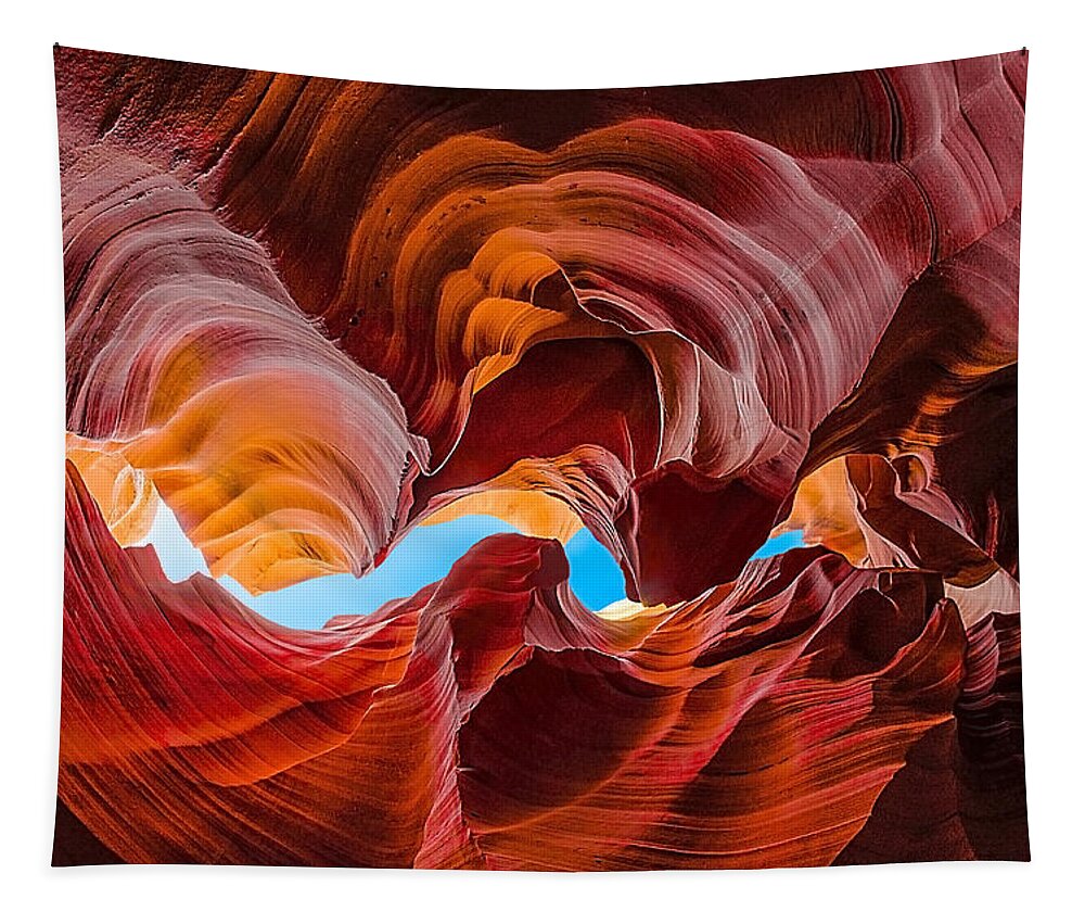 Antelope Canyon Tapestry featuring the photograph The Crack in the Sky by Jason Chu