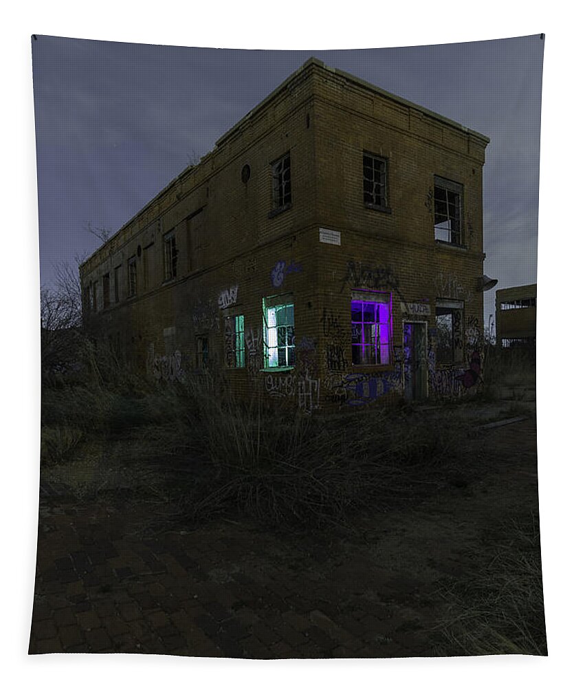 Abandoned Building Tapestry featuring the photograph The Entity by Jonathan Davison