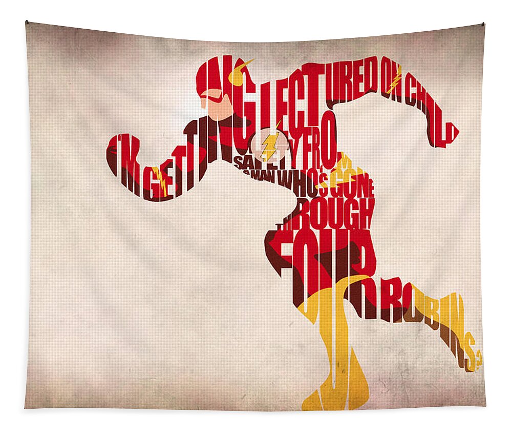 Flash Tapestry featuring the digital art The Flash by Inspirowl Design