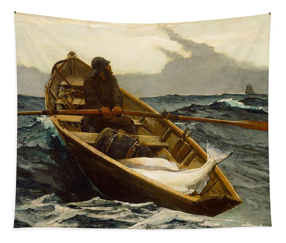 Winslow Homer Tapestry featuring the painting The Fog Warning by Winslow Homer