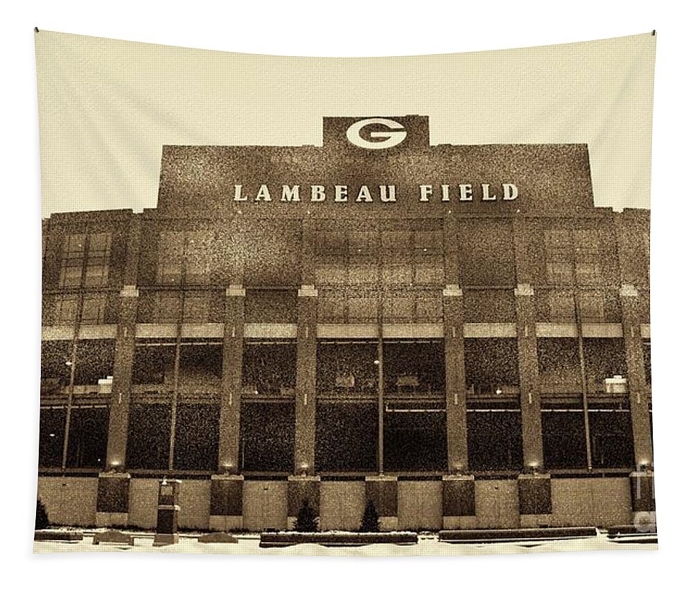Lambeau Field Tapestry featuring the photograph The Frozen Tundra by Tommy Anderson