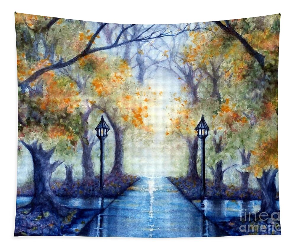 Park Tapestry featuring the painting The Future looks bright by Janine Riley