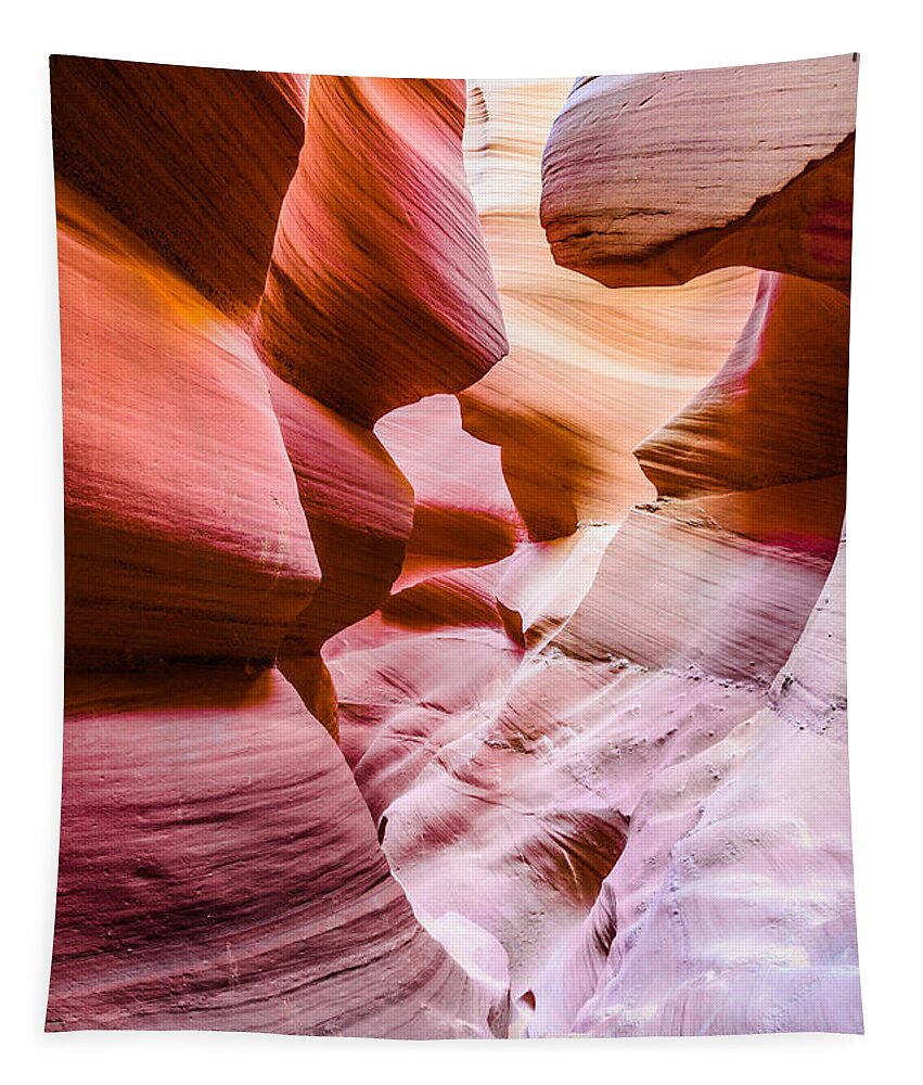 Antelope Canyon Tapestry featuring the photograph The Gauntlet by Jason Chu