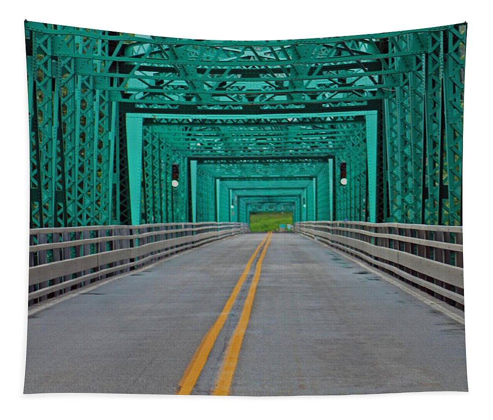 Bridge Tapestry featuring the photograph The green bridge by Lily K