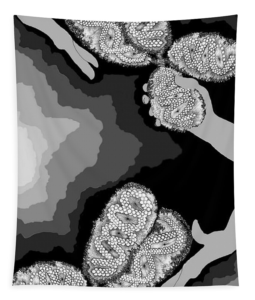 Chromosome Tapestry featuring the digital art The Hand-off by Carol Jacobs