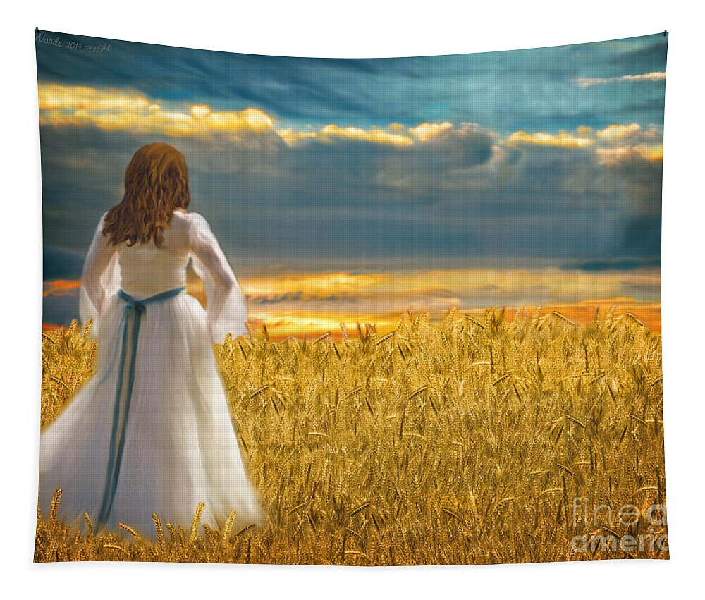 Prophetic Art Tapestry featuring the painting The Harvest Is Ripe by Constance Woods