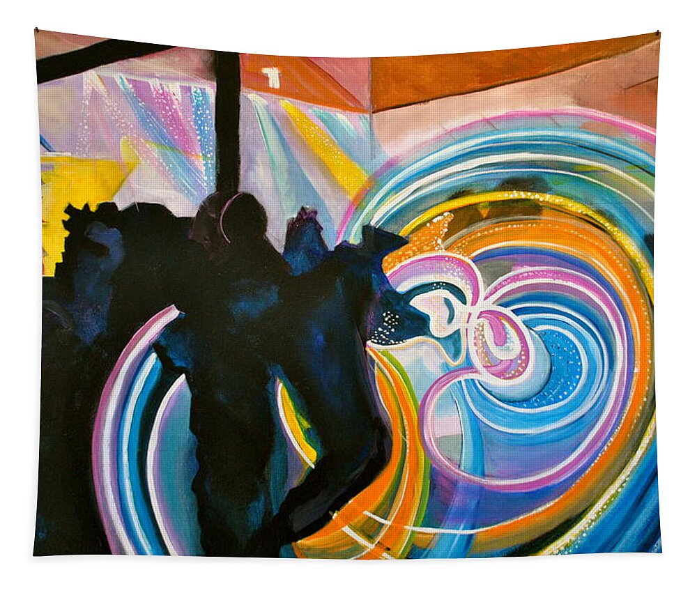 Music Festivals Tapestry featuring the painting The Illuminated Dance by Patricia Arroyo