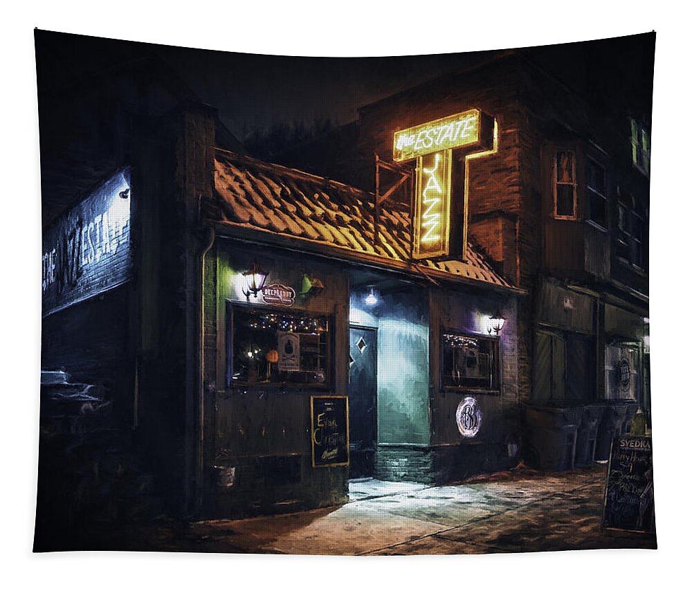Jazz Estate Tapestry featuring the photograph The Jazz Estate Nightclub by Scott Norris