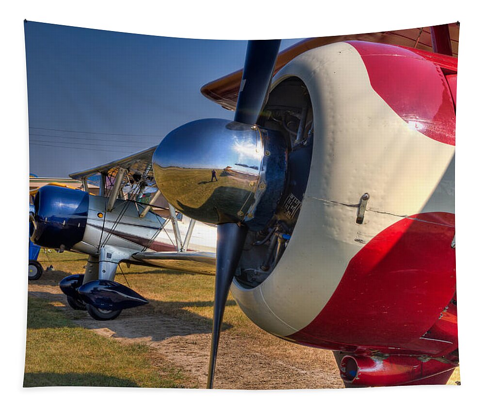 Jennings Tapestry featuring the photograph The Jennings Stearman Fly-In by Tim Stanley