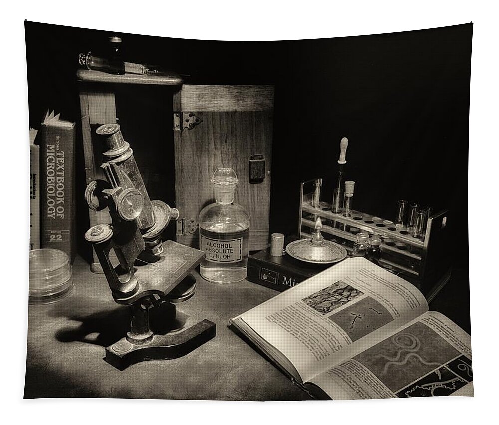 Microscope Tapestry featuring the photograph The Laboratory by Mark Fuller