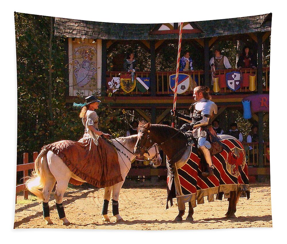 Fine Art Tapestry featuring the photograph The Lady and the Knight by Rodney Lee Williams