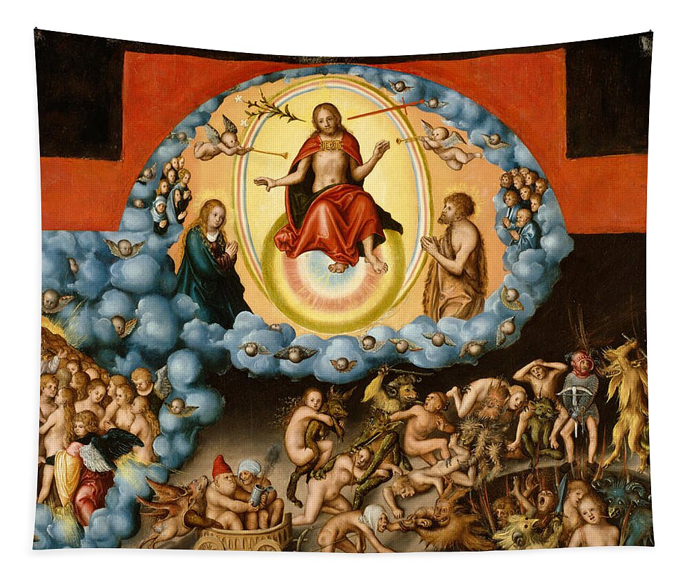 Lucas Cranach The Elder Tapestry featuring the painting The Last Judgment by Lucas Cranach the Elder