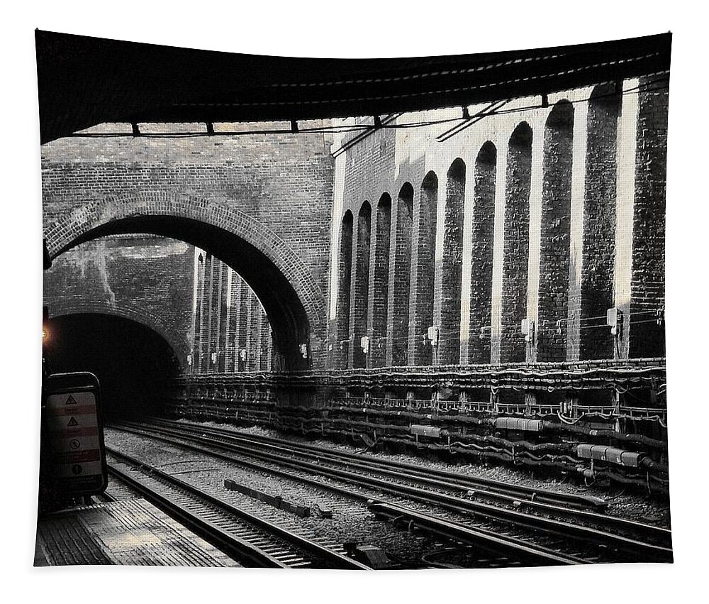The London Underground Tapestry featuring the photograph The London Underground by Zinvolle Art