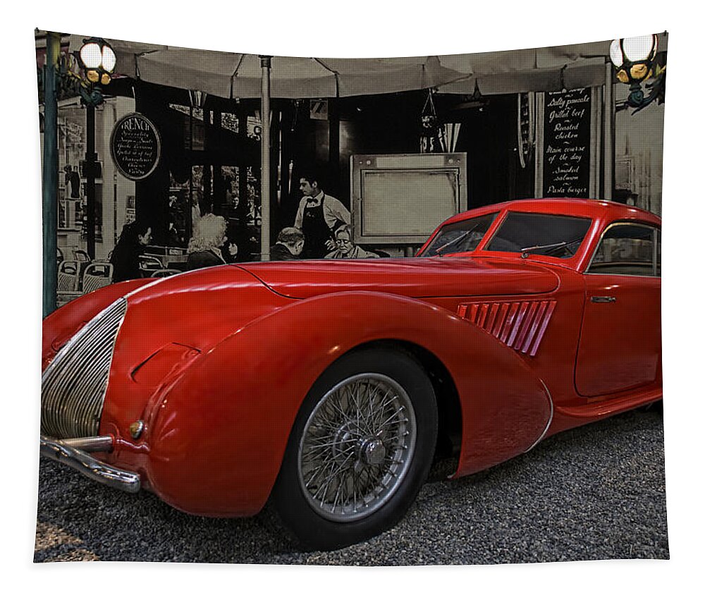 Car Tapestry featuring the photograph The Long Red One by Joachim G Pinkawa