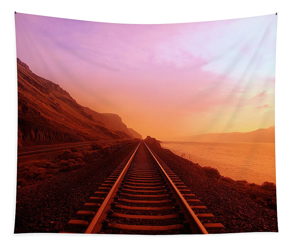 Columbia River Tapestry featuring the photograph The Long Walk To No Where by Jeff Swan
