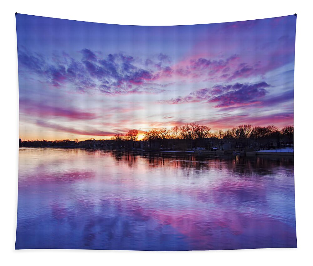 Purple Tapestry featuring the photograph The magic hour by Mircea Costina Photography