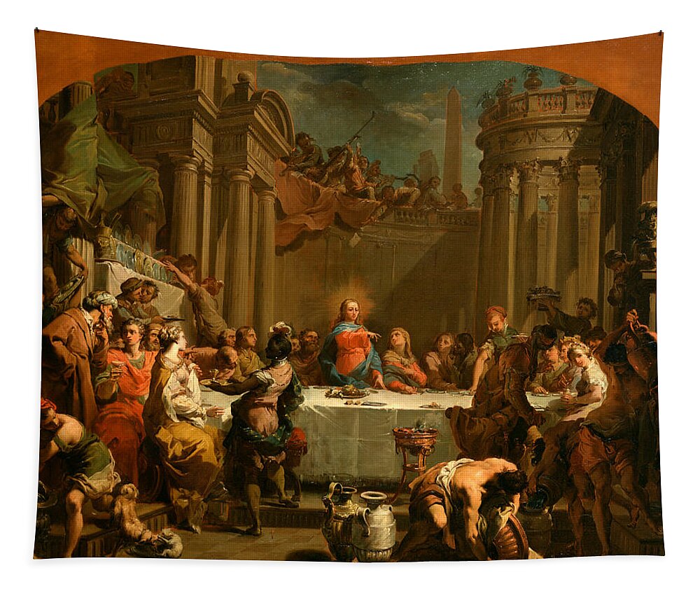 Gaetano Gandolfi Tapestry featuring the painting The Marriage at Cana by Gaetano Gandolfi