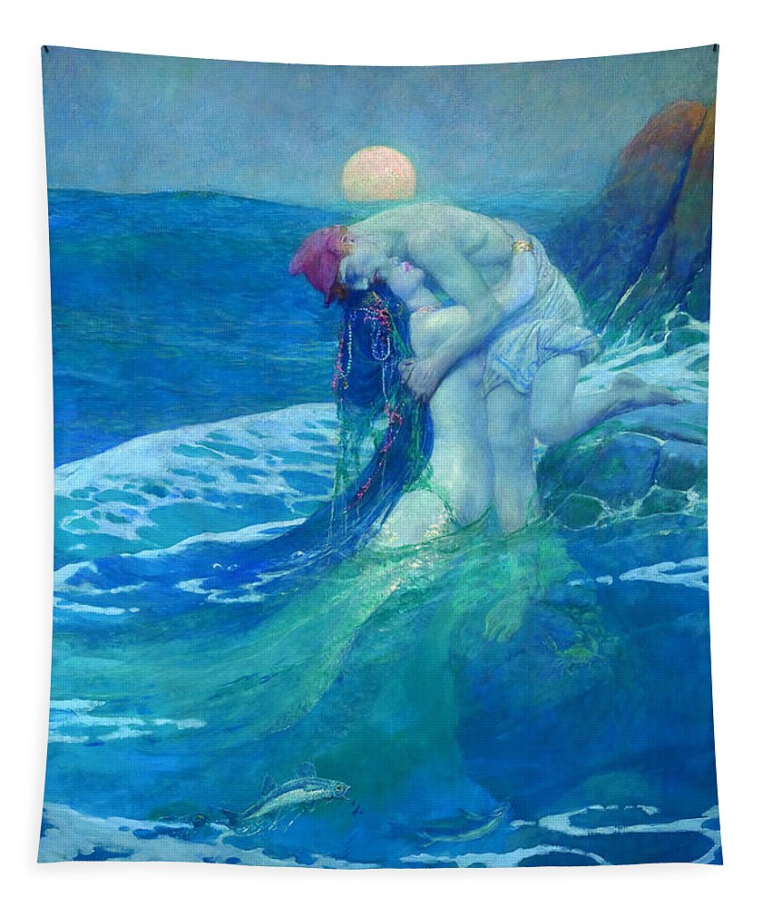 Howard Pyle Tapestry featuring the painting The Mermaid by Howard Pyle