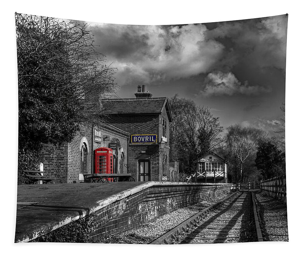 Wirral Tapestry featuring the photograph The Old Red Telephone Box by Spikey Mouse Photography