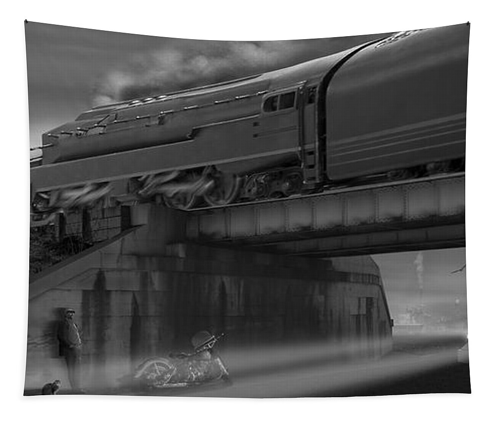 Motorcycle Tapestry featuring the photograph The Overpass 2 Panoramic by Mike McGlothlen