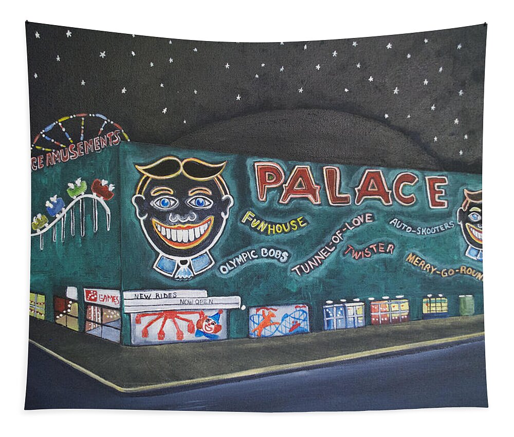 Tillie Tapestry featuring the painting The Palace at Night by Patricia Arroyo