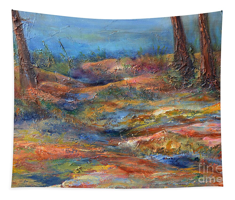 Nature Tapestry featuring the painting The Path 1 by Claire Bull