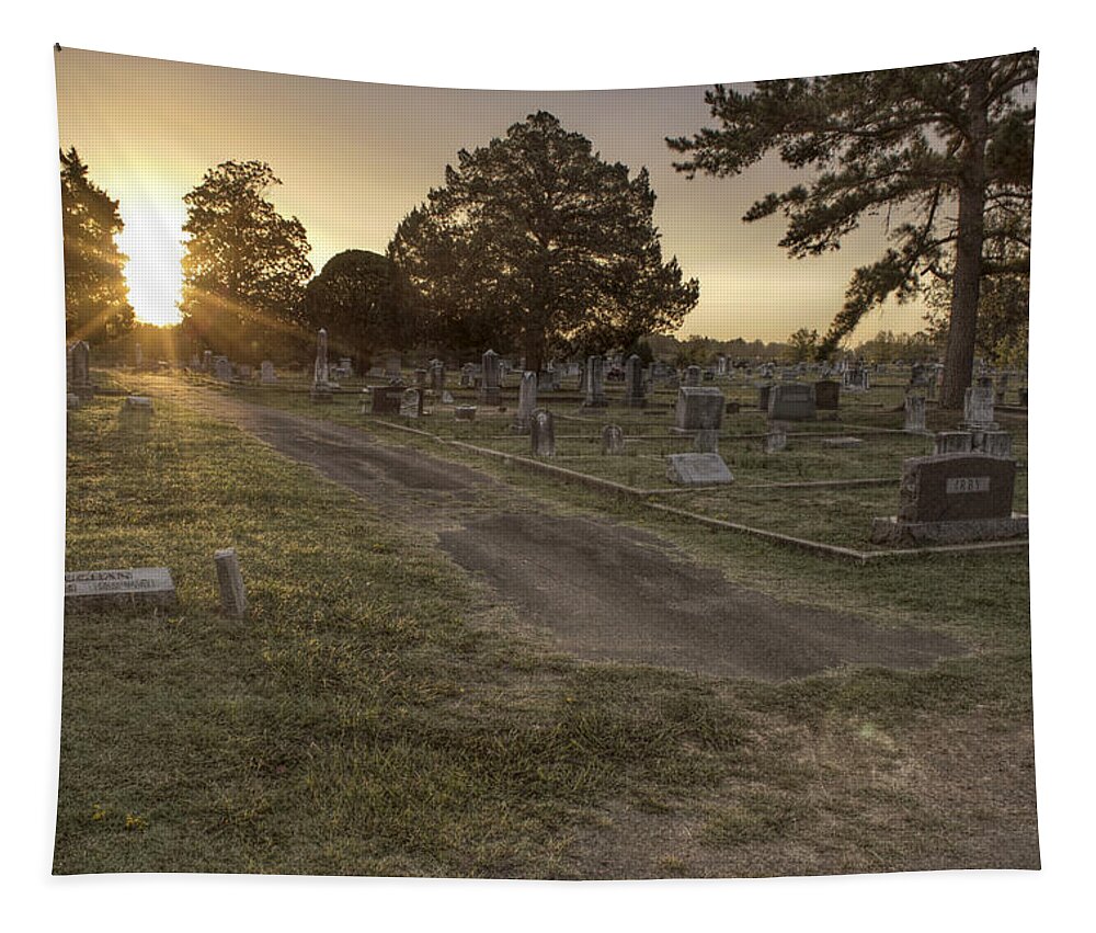 Cemetery Tapestry featuring the photograph The Path to Light by Jason Politte