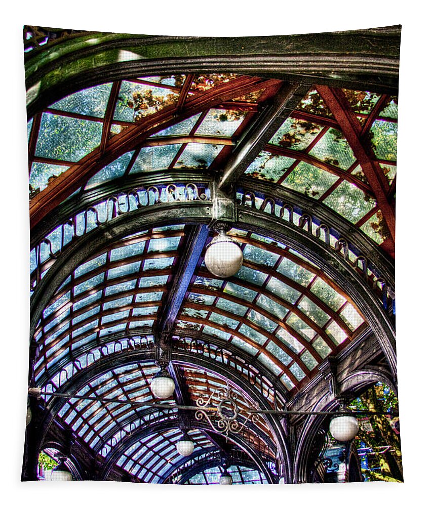 The Pergola Ceiling In Pioneer Square Tapestry featuring the photograph The Pergola Ceiling in Pioneer Square by David Patterson