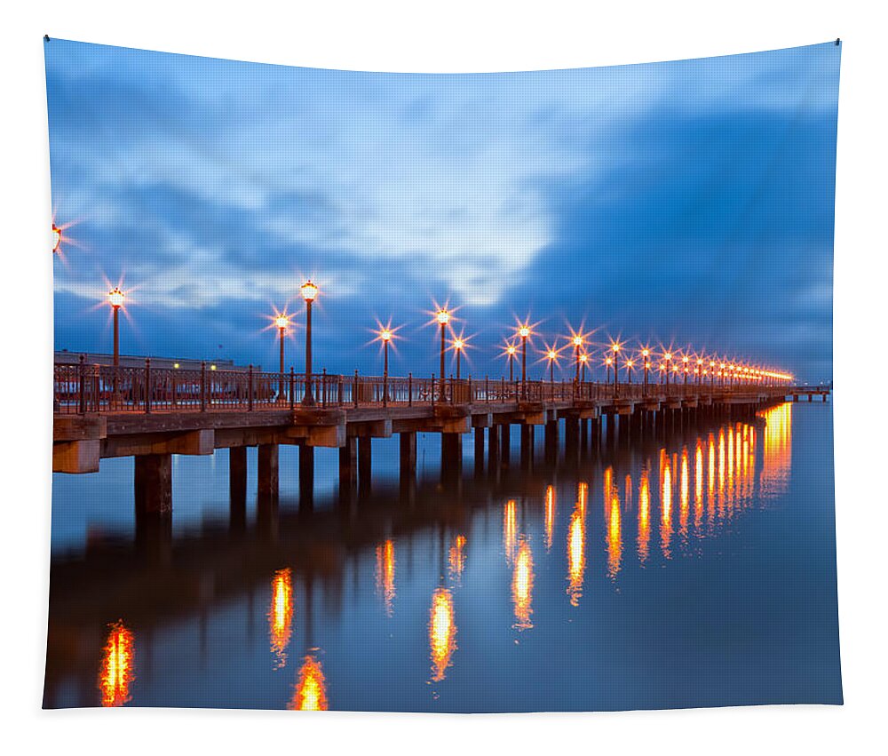 San Francisco Tapestry featuring the photograph The Pier by Jonathan Nguyen