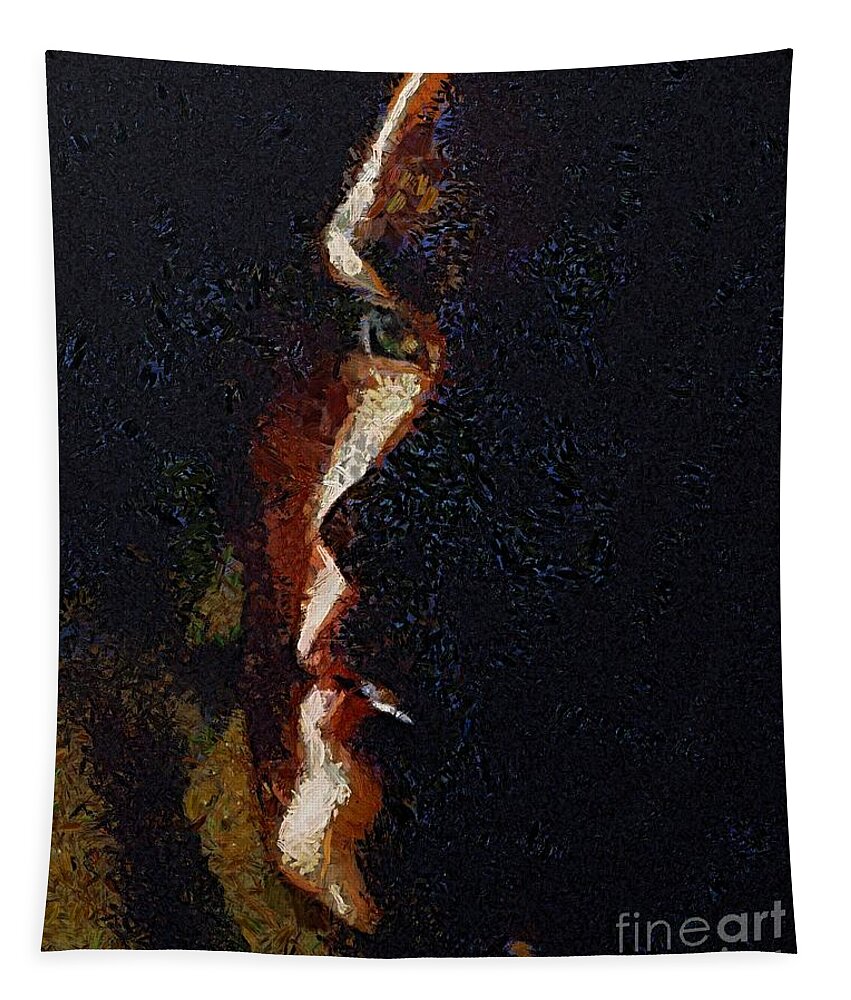 Face Tapestry featuring the painting The play of light by Dragica Micki Fortuna