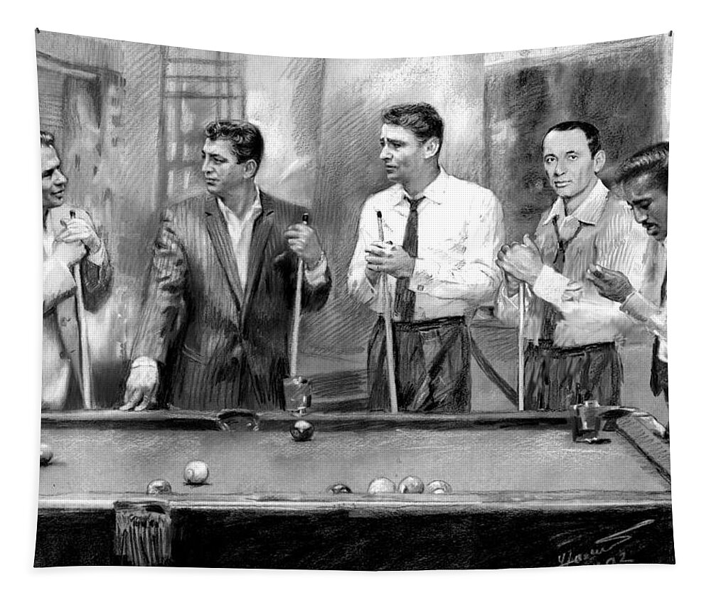 The Rat Pack Tapestry featuring the drawing The Rat Pack by Viola El