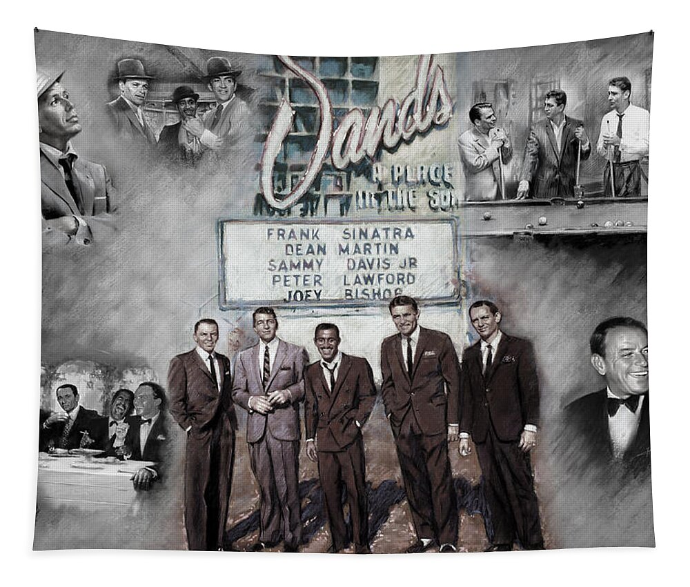 The Summit Tapestry featuring the mixed media The Rat Pack by Viola El