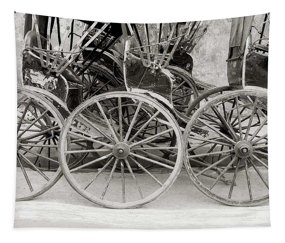 Nostalgia Tapestry featuring the photograph The Rickshaws Of India by Shaun Higson