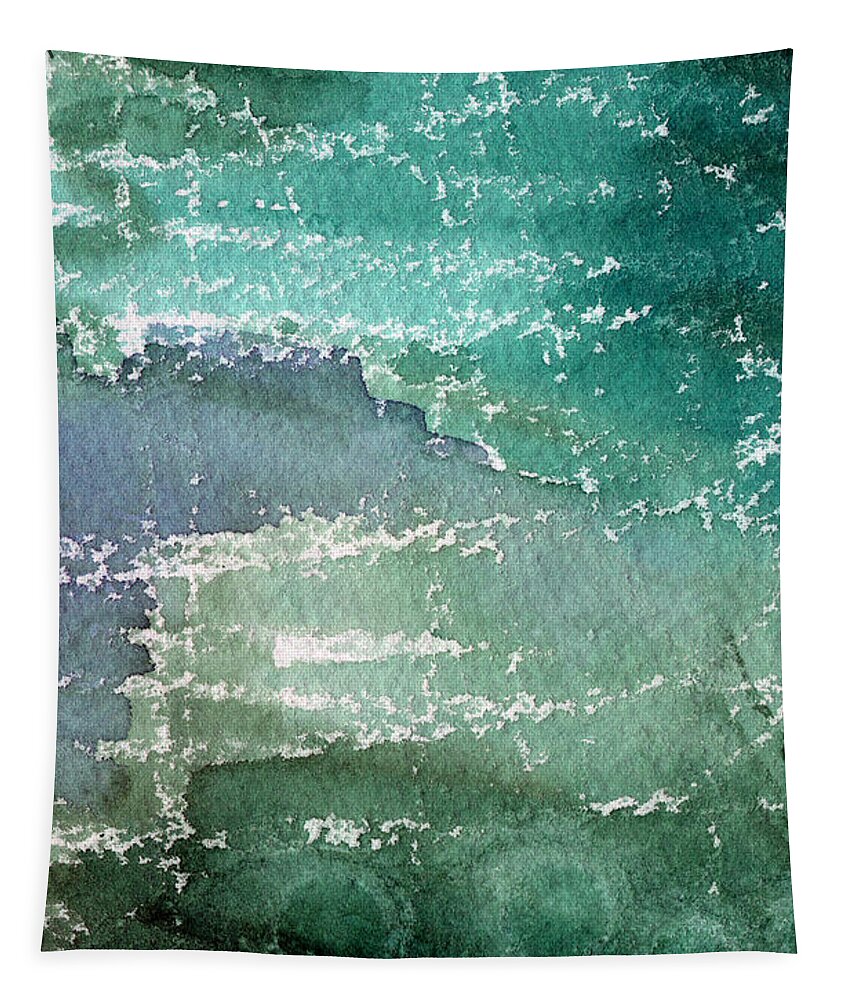 Abstract Painting Tapestry featuring the painting The Shallow End by Linda Woods