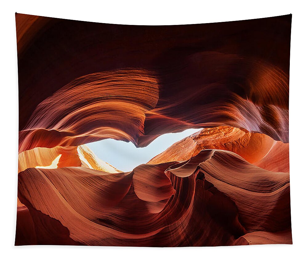 Antelope Canyon Tapestry featuring the photograph The Sky Slot by Jason Chu