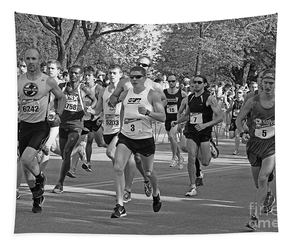 Running Tapestry featuring the photograph The Start by Deborah Benoit