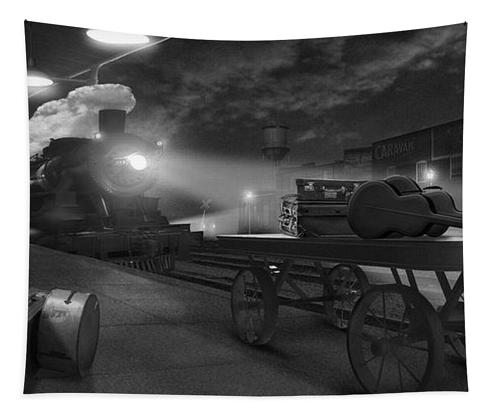 Transportation Tapestry featuring the photograph The Station - Panoramic by Mike McGlothlen