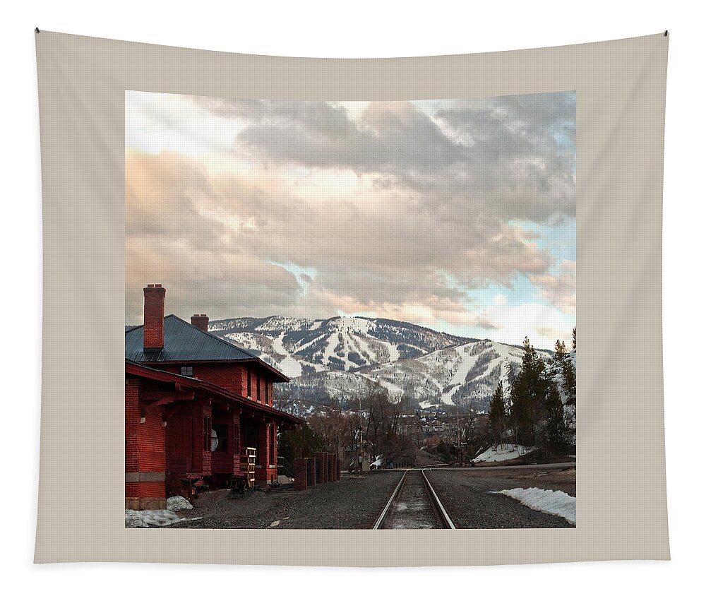 Steamboat Depot Tapestry featuring the photograph The Steamboat Depot by Daniel Hebard
