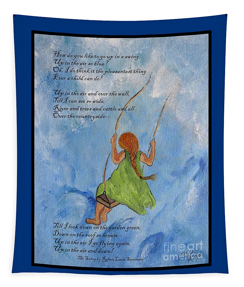 The Swing Tapestry featuring the painting The Swing by Ella Kaye Dickey