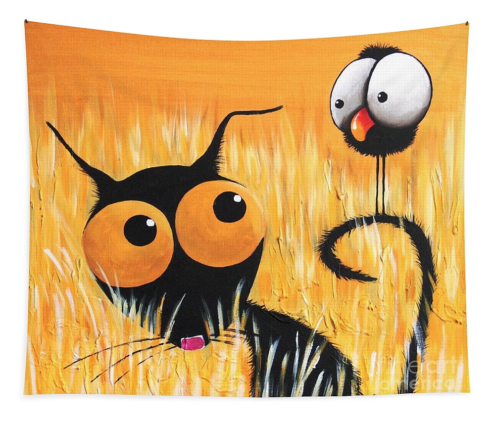 Cat Tapestry featuring the painting The Tall Grass by Lucia Stewart