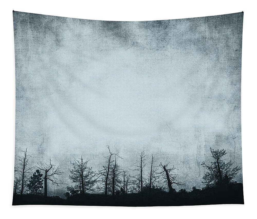 Grunge Tapestry featuring the photograph The Trees On The Ridge by Theresa Tahara