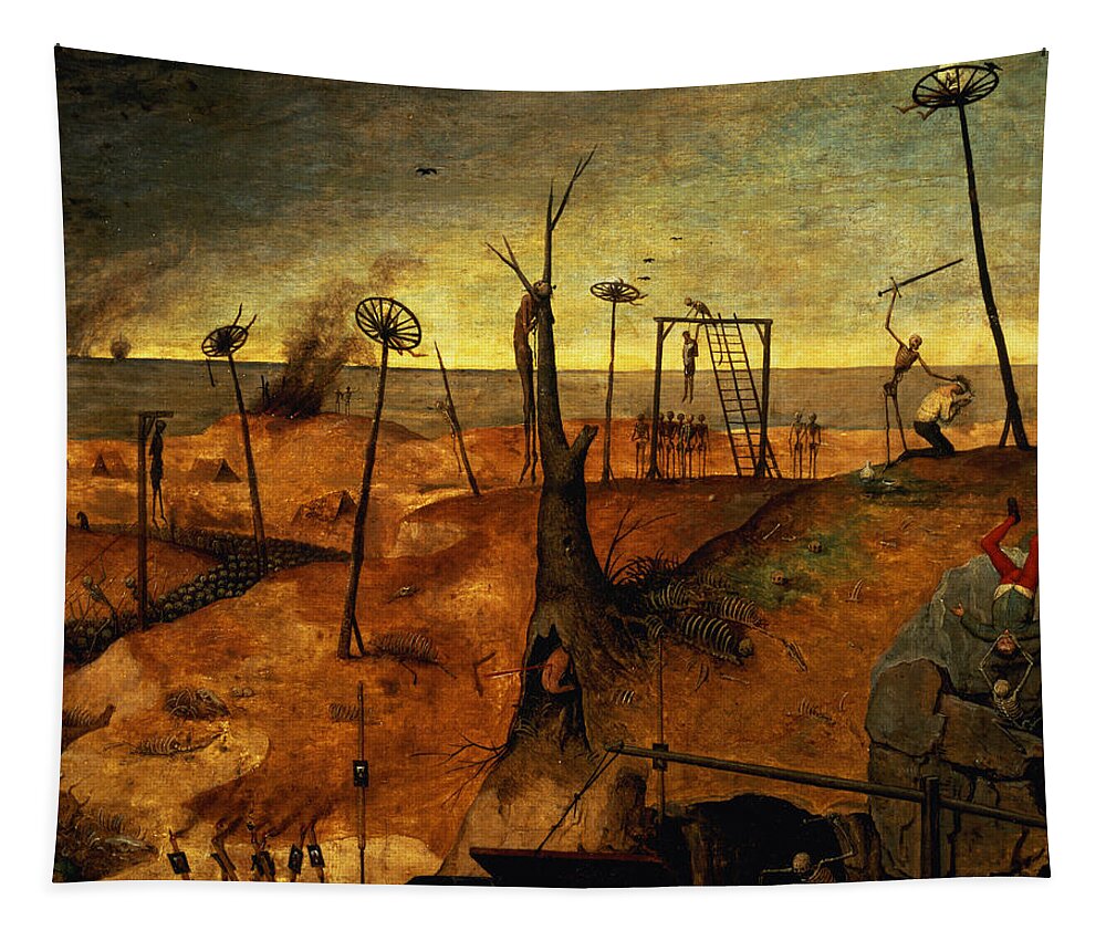 Gallows Tapestry featuring the painting The Triumph Of Death by Pieter the Elder Bruegel