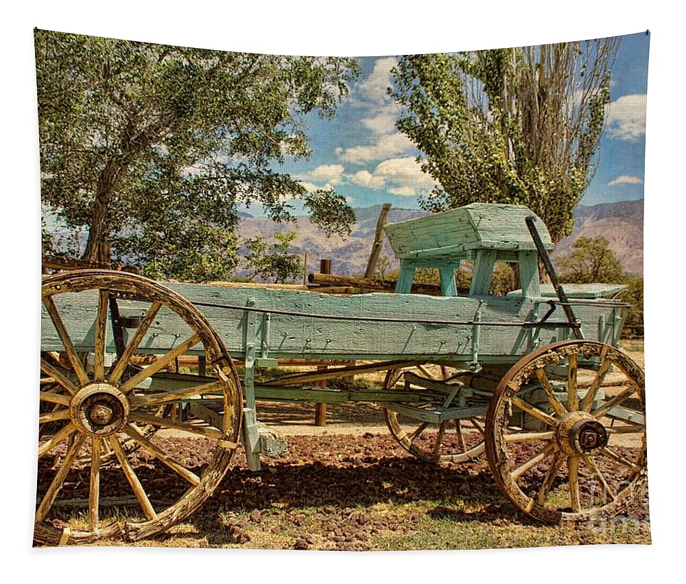 Old Tapestry featuring the photograph The wagon 2 by Peggy Hughes