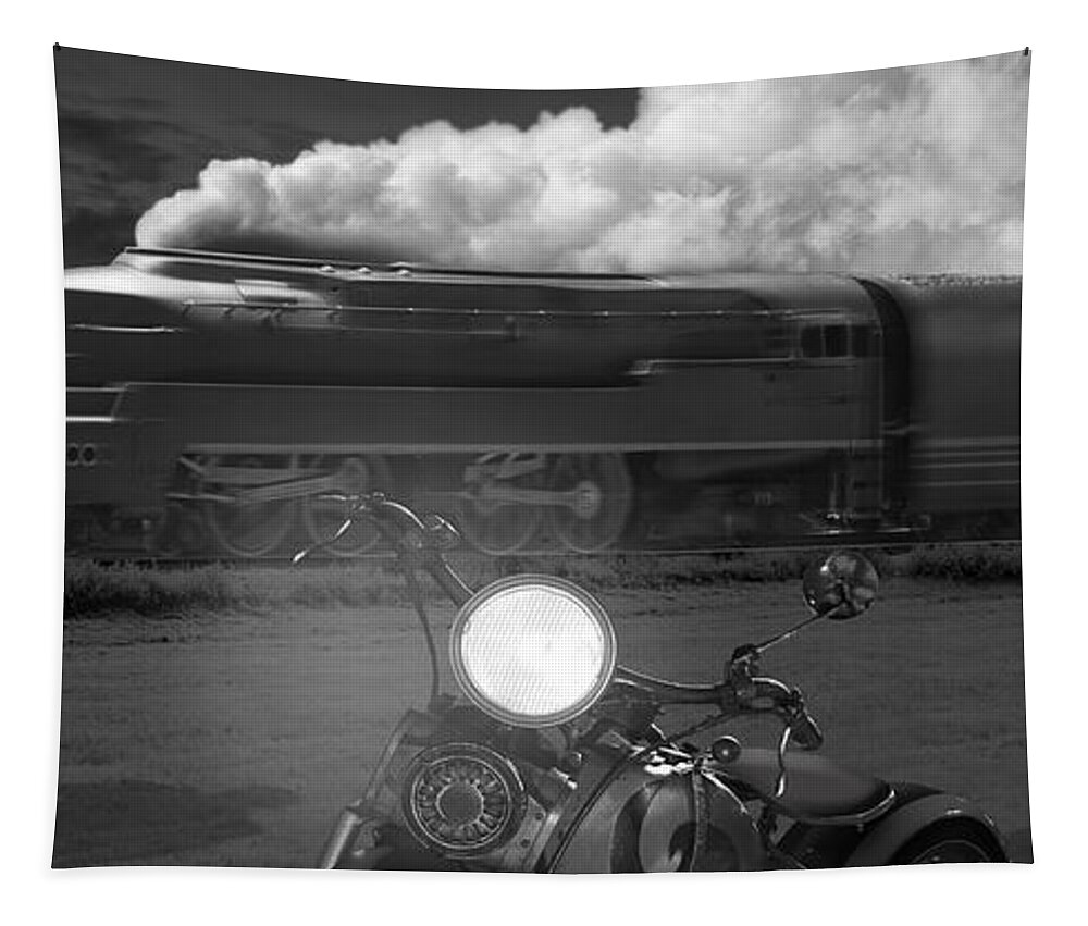Transportation Tapestry featuring the photograph The Wait - Panoramic by Mike McGlothlen