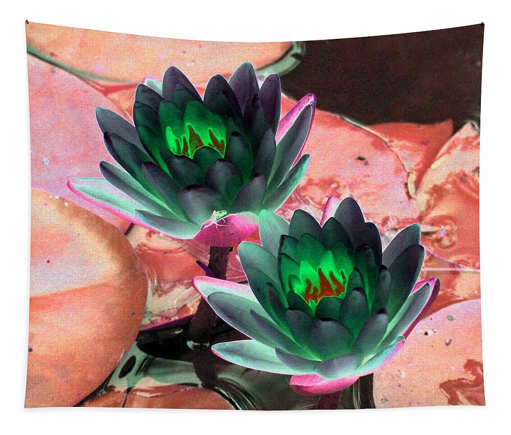 Water Lilies Tapestry featuring the photograph The Water Lilies Collection - PhotoPower 1120 by Pamela Critchlow