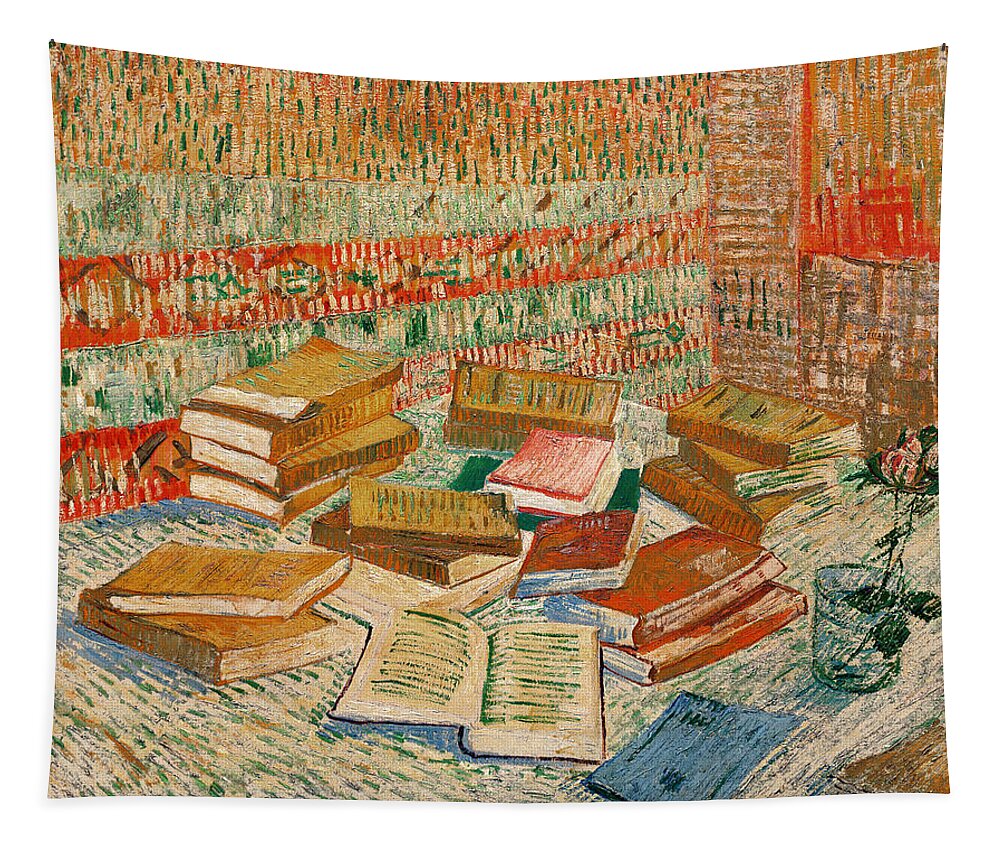 Book Tapestry featuring the painting The Yellow Books by Vincent Van Gogh