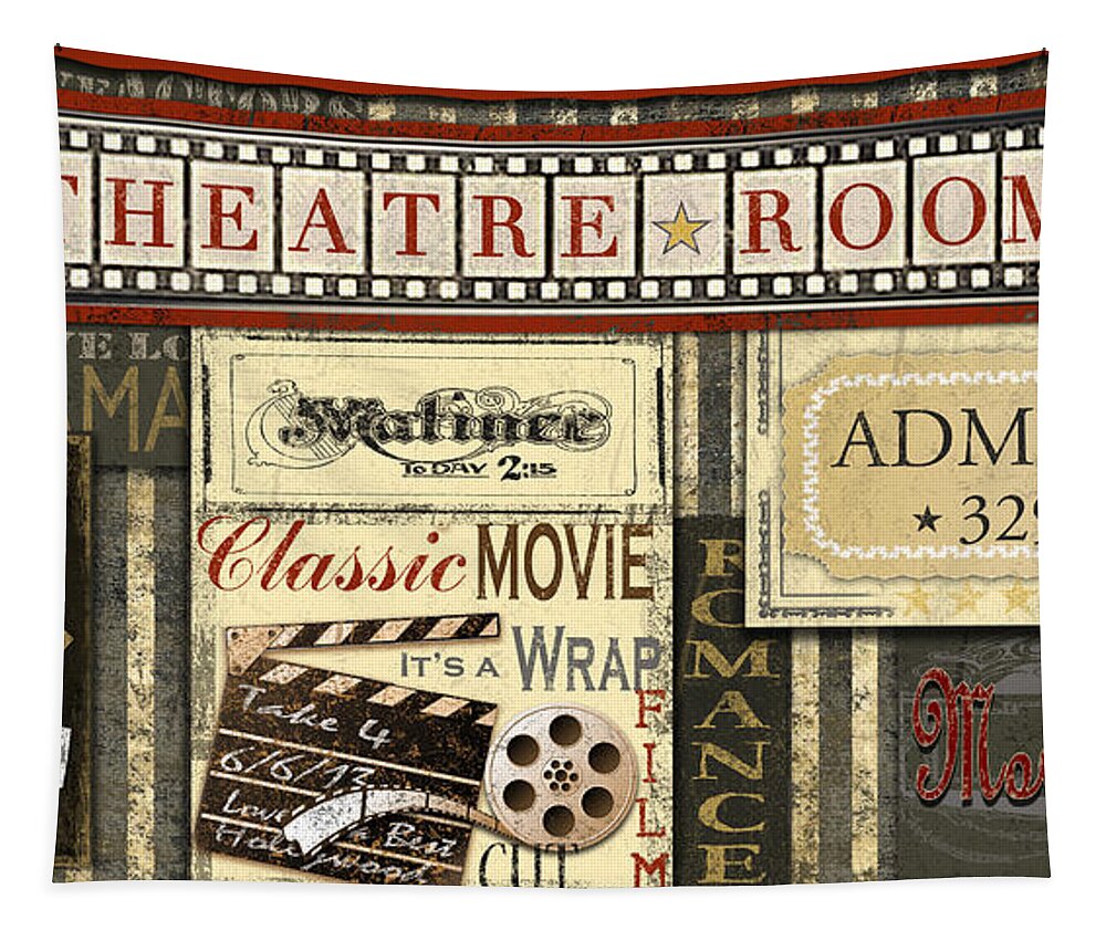 Digital Art Tapestry featuring the digital art Theatre Room by Jean Plout