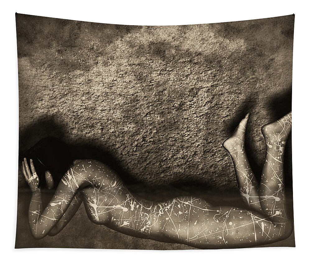 Naked Tapestry featuring the photograph Thought I Heard by Bob Orsillo