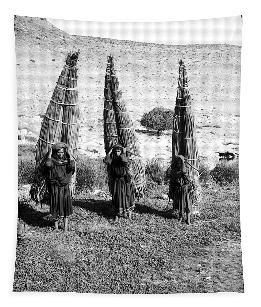 Three Tapestry featuring the photograph Three Bedouin Women by Munir Alawi