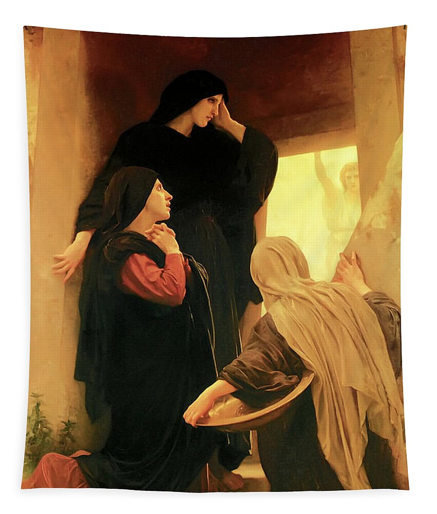 William Adolphe Bouguereau Tapestry featuring the painting Three Marys at the Tomb by William Adolphe Bouguereau